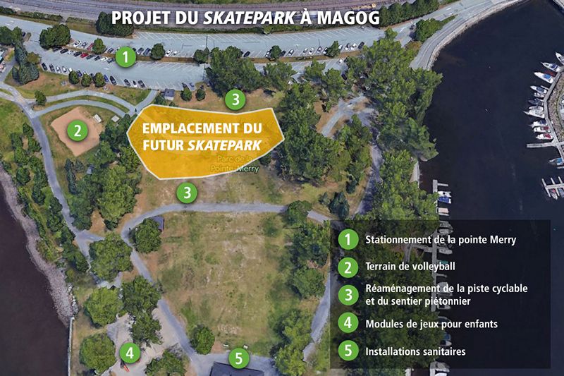 Le nouveau «skatepark» de Magog sera construit à la pointe Merry EN