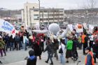 Conf�rence et manifestation - Budget provincial 2010 - Sherbrooke